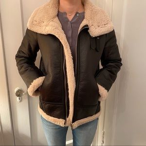 NWOT Zara sherpa bomber jacket